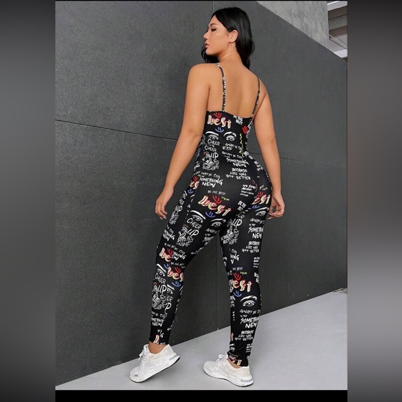 Sexy graffiti style full jumpsuit - Picture 2 of 12